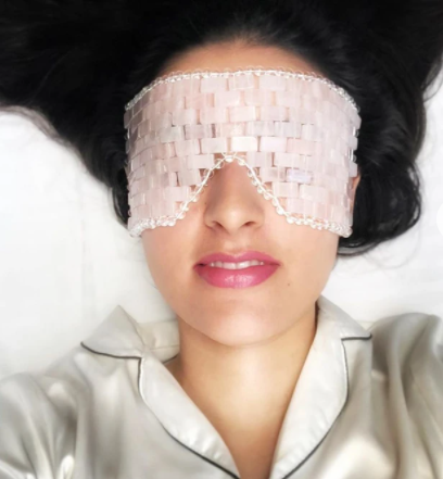 Jade and Rose Quartz Eye Mask